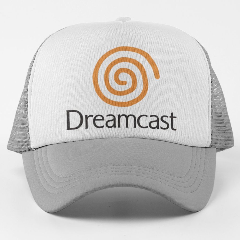 NEW Sega Dreamcast Logo Foam Trucker Mesh Snapback 2-TONE: GREY WHITE